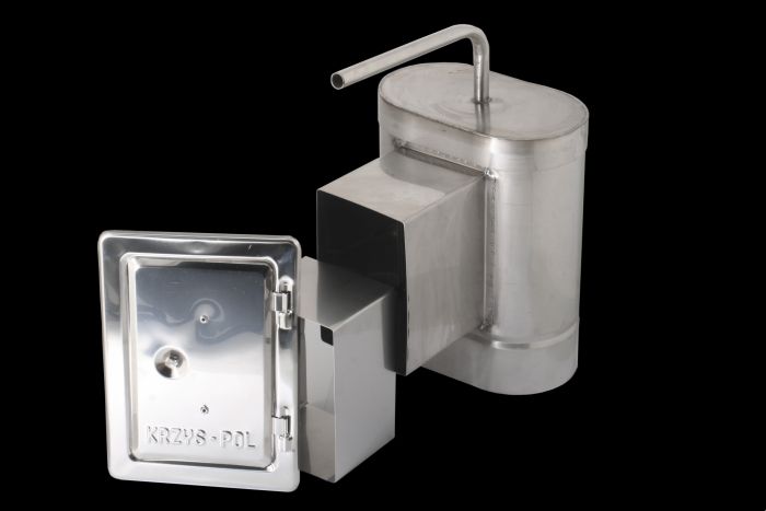 Wyczystka 13 x 16 cm z drzwiczkami i odskraplaczem KRZYSPOL system jednościenny owalny SJO-0,8, SJO-0,8Ż | SJO08WD130160