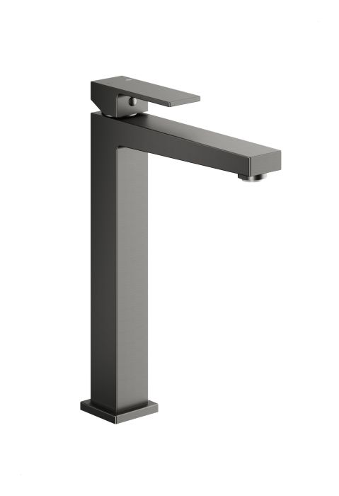 Bateria umywalkowa stojąca nablatowa ARMATURA KRAKÓW LOGON 1-otworowa mosiężna gun metal grey PVD stała wylewka o długości 171 mm  | 513261261