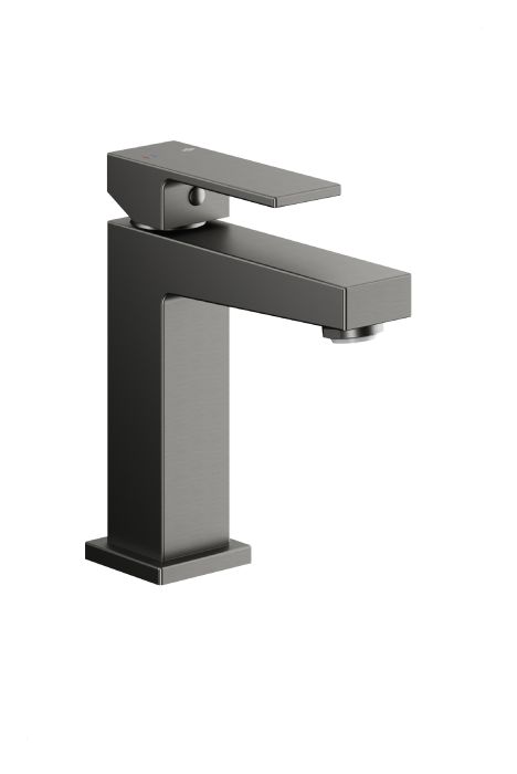 Bateria umywalkowa stojąca ARMATURA KRAKÓW LOGON 1-otworowa mosiężna gun metal grey PVD wylewka stała o długości 114 mm  | 513281561