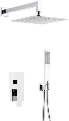 Zestaw prysznicowy z baterią 3-funkcyjną ARMATURA KRAKÓW LOGON CHROM mosiądz deszczownica: 250x250 mm chrom | 513950100