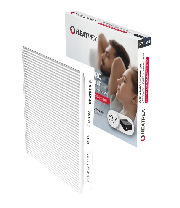 Filtr powietrza PURO ISO ePM1 70% (F7) ePM1 70% HEATPEX Aria Vitale  | 52600200100M