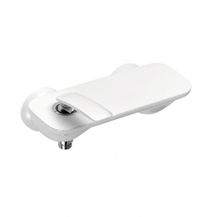 BALANCE bateria natryskowa naścienna, dwuotworowa, jednouchwytowa długośc baterii: 246 mm biały/chrom bez zestawu natryskowego