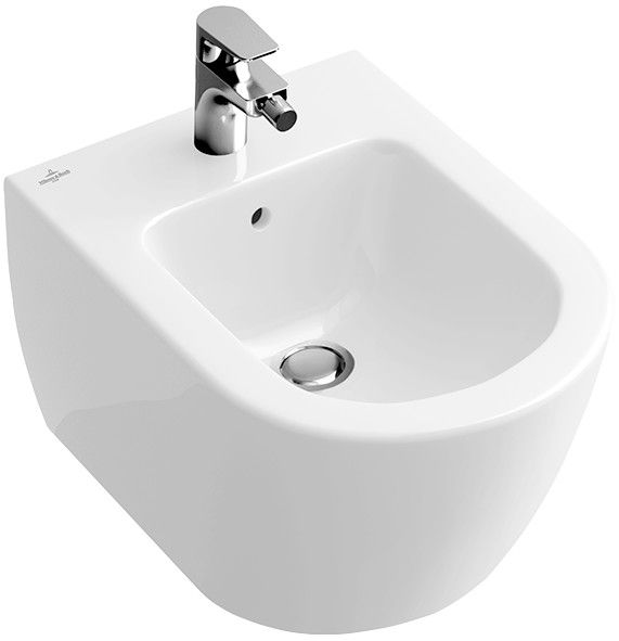 Subway 2.0 bidet podwieszany Compact z otworem z przelewem 35.5 x 48 cm weiss alpin