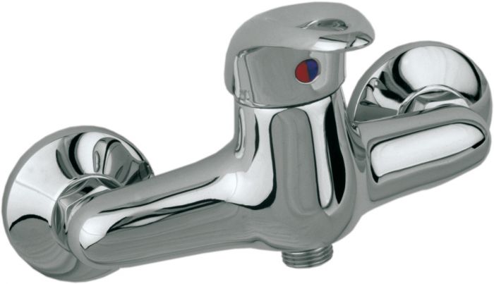 Bateria natryskowa ścienna ARMATURA KRAKÓW JASPIS 1-uchwytowa 2-otworowa mosiężna chrom bez zestawu natryskowego, z zestawem montażowym  | 54601000