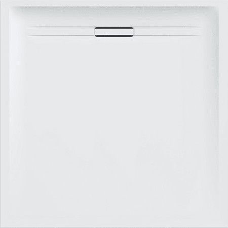 Brodzik z żywicy kamiennej kwadratowy 90 x 90 x 4 cm GEBERIT Sestra odpływ z tyłu na środku | 550250002