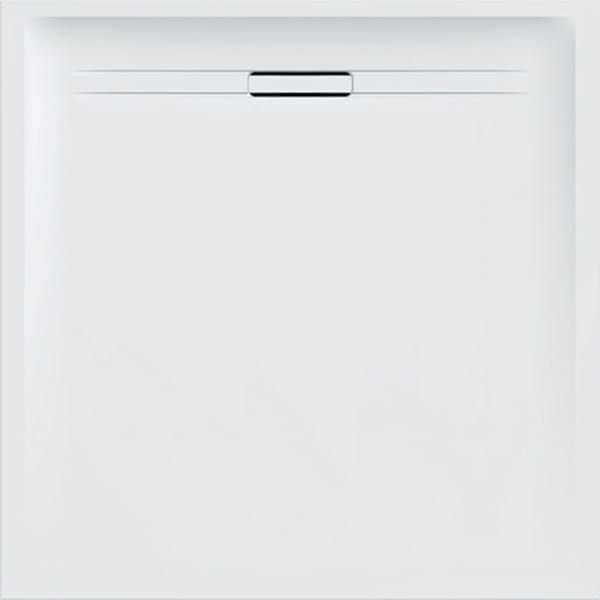 Brodzik z żywicy kamiennej kwadratowy 80 x 80 x 4 cm GEBERIT Sestra odpływ z tyłu na środku  | 550290002