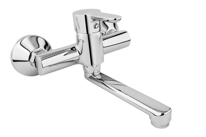 Bateria umywalkowa ścienna ARMATURA KRAKÓW GRANAT 1-uchwytowa 2-otworowa mosiądz chrom  | 552081000