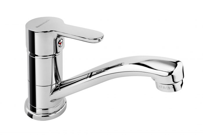 Bateria umywalkowa stojąca ARMATURA KRAKÓW GRANAT 1-uchwytowa 1-otworowa mosiądz chrom z obrotową wylewką z zestawem montażowym  | 552291500