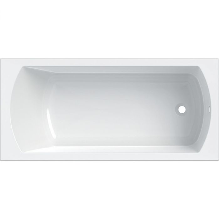 Wanna akrylowa prostokątny GEBERIT PERFECT 1700 750 x 455 mm biała błyszcząca odpływ z boku 52 mm w komplecie: zestaw nóg | 554073011