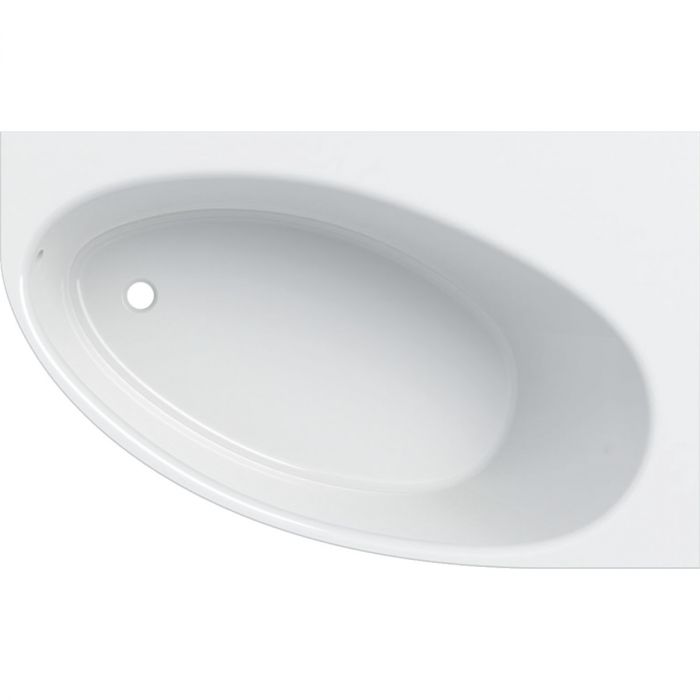 Wanna akrylowa asymetryczny GEBERIT SELNOVA 1600 1000 x 460 mm biała błyszcząca odpływ 52 mm z lewej strony | 554275011