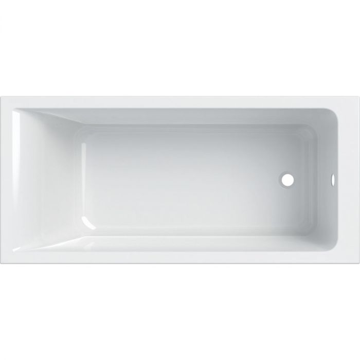 Wanna akrylowa prostokątny GEBERIT SELNOVA SQUARE 1500 700 x 420 mm biała błyszcząca odpływ 52 mm z boku w komplecie: zestaw nóg | 554381011