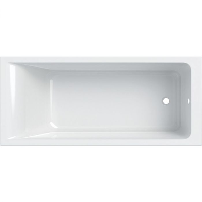 Wanna akrylowa prostokątny GEBERIT SELNOVA SQUARE 1700 750 x 420 mm biała błyszcząca odpływ 52 mm z boku w komplecie: zestaw nóg | 554385011