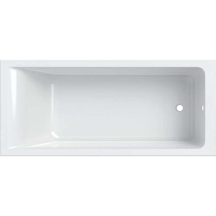 Wanna akrylowa prostokątny GEBERIT SELNOVA SQUARE 1800 800 x 420 mm biała błyszcząca odpływ 52 mm z boku w komplecie: zestaw nóg | 554386011