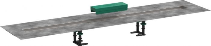 Zestaw instalacyjny do odpływu liniowego z nachyleniem HANSGROHE uBOX Universal stal szlachetna 304 1200 x 113 x 20 mm na posadzkę do wyłożenia płytkami | 56015180