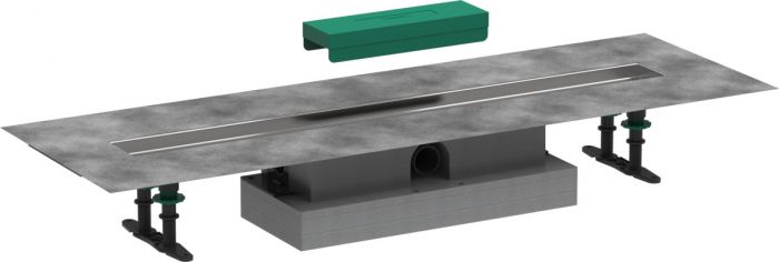 Zestaw podstawowy do odpływu liniowego HANSGROHE uBOX Universal stal szlachetna 304 800 x 134 x 20 mm, przyłącze DN40  | 56018180