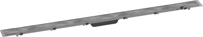 Element zewnętrzny odpływu HANSGROHE RainDrain Rock 1200 mm odpowiedni do odwodnienia pojedynczego ze stali szlachetnej 304 długość całkowita elementu zewnętrznego 1300 mm, można skrócić do minimum 1200 mm z możliwością przycięcia i do wyłożenia płytkami