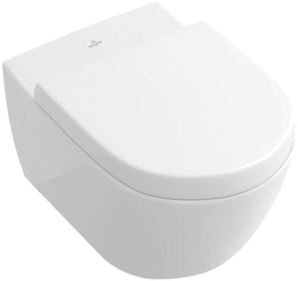 Miska ceramiczna z powłoką CeramicPlus VILLEROY & BOCH Subway 2.0 podwieszana bez kołnierza wewnętrznego z elementami mocującymi "SupraFix 3.0" 37 x 58 cm weiss alpin | 5614R0T2
