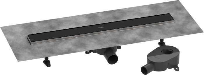 Kompletny odpływ prysznicowy liniowy HANSGROHE RainDrain Go 700 mm czarny matowy  | 56272670