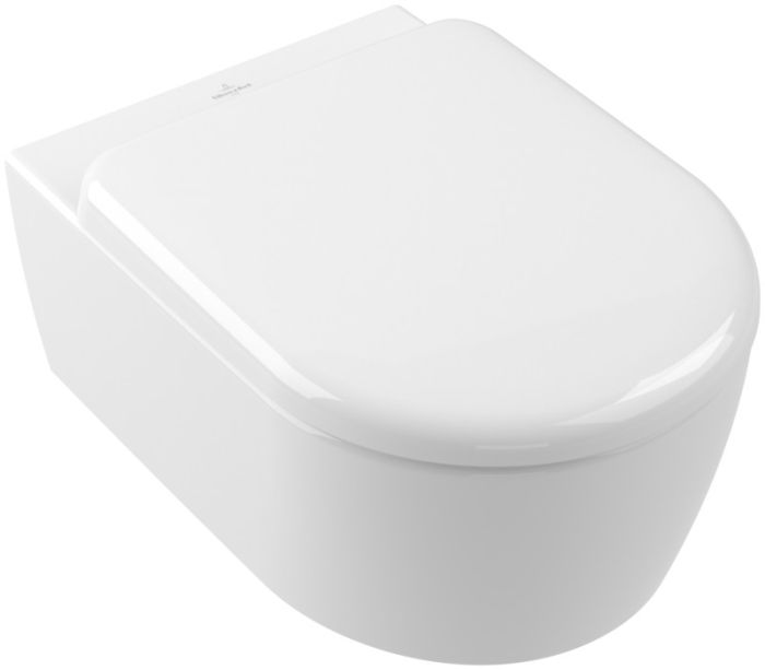 Miska WC wisząca z powłoką CeramicPlus VILLEROY & BOCH Skyla bez kołnierza wirowa TwistFlush 37 x 53 cm weiss alpin | 5656CLR1