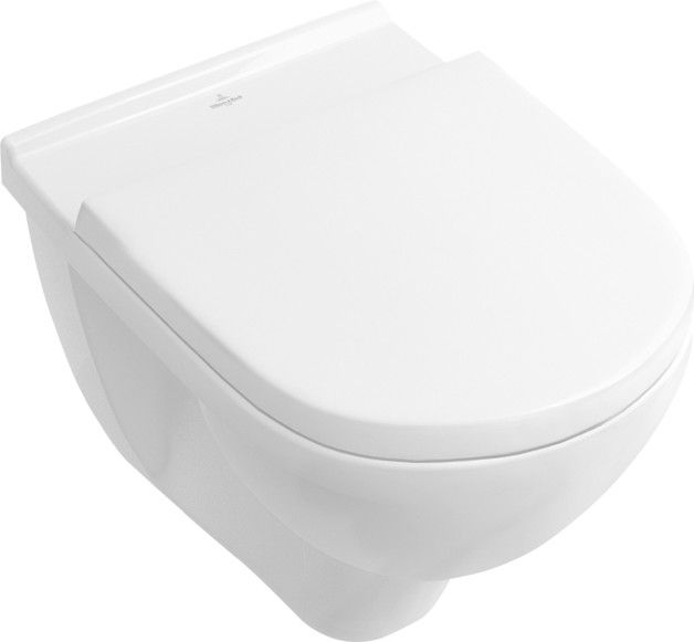 Miska ceramiczna wisząca z powłoką CeramicPlus VILLEROY & BOCH O.novo lejowa, bez kołnierza wewnętrznego 36 x 56 cm weiss alpin | 5660R0T2