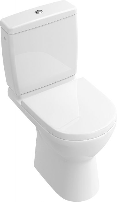 Miska ustępowa ceramiczna stojąca z powłoką CeramicPlus VILLEROY & BOCH O.novo Compact bez kołnierza wewnętrznego w komplecie: dołączony zestaw montażowy do mocowań ukrytych 36 x 61 cm weiss alpin | 5689R0R1