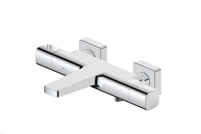 Bateria termostatyczna wannowa montaż 2 otworowy ścienna ARMATURA KRAKÓW Malaga mosiądz chrom w komplecie: mimośrody (2 szt.), rozety z uszczelkami (2 szt.)  | 575401000