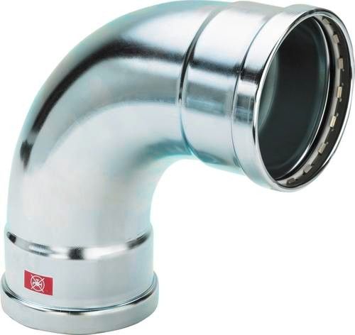 Łuk 90° z SC-Contur ze stali niestopowej ocynk 64 mm Prestabo 1116XL