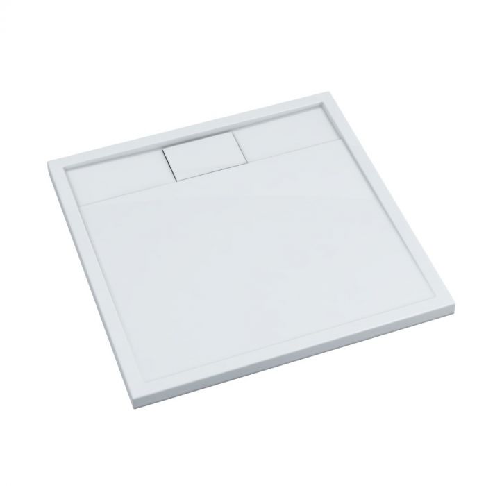 Brodzik kompozyt Stonicryl STABILSOUND PLUS kwadratowy 80 x 80 x 5 cm SCHEDPOL OMEGA z syfonem 90 mm czyszczonym od góry | 30458