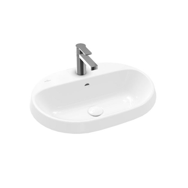 Umywalka ceramiczna VILLEROY & BOCH Architectura wpuszczana w blat z otworem z przelewem 600 x 450 x 170 mm weiss alpin bez powłoki | 5A666001