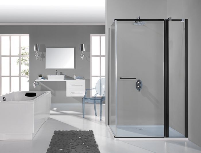 Kabina narożna prostokątny SANPLAST Prestige KNDJ2/PRIII-70x120-S 700 x 1980 mm czarne mat szkło hartowane transparentne W0 z powłoką Glass protect | 600073022059401
