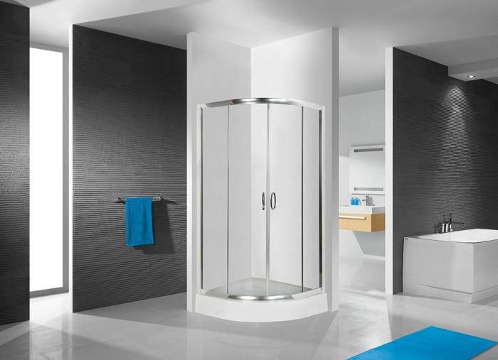 Kabina półokrągły SANPLAST Terna KP4/S/TERNA-90 strona uniwersalna 900 x 1850 mm srebrna matowa szkło hartowane transparentne W0 bez powłoki | 600910065039400