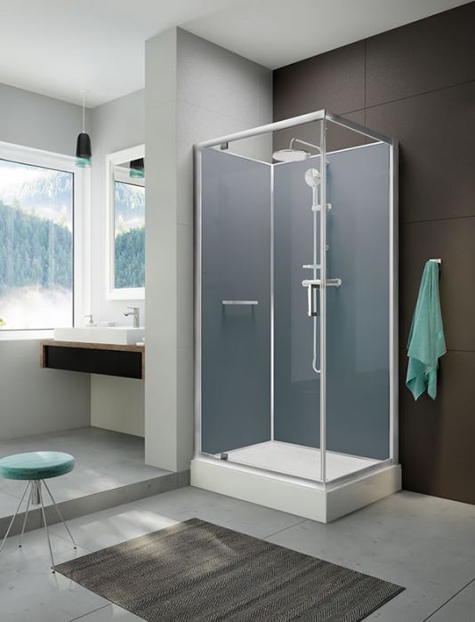 Kabina kwadratowy SANPLAST Classic II KCDJ/CLIIa-80-S 800 x 2105 mm biała EW/biała EW szkło hartowane transparentne W0 z powłoką Glass protect | 6020110121014B1