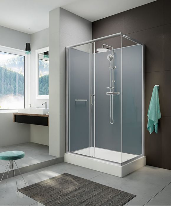 Kabina prostokątny SANPLAST Classic II KCD2/CLIIa-90x120-S 1200 x 2105 mm biała EW/biała EW szkło hartowane transparentne W0 z powłoką Glass protect | 6020110311014B1