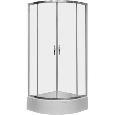 Kabina narożna półokrągły SANPLAST Fris kpl-KP4/FRIS-90/170/15-S wymiary kabiny z brodzikiem 900x1900 mm 900 x 1700 mm srebrna błyszcząca szkło hartowane transparentne W0 | 602330036138400