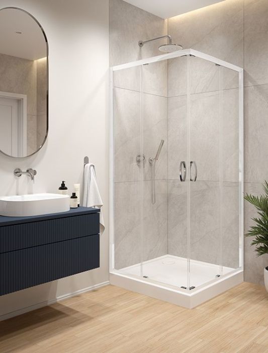 Kabina natryskowa KN/FRIS+Bza SANPLAST FRIS szkło hartowane | 602330105001400