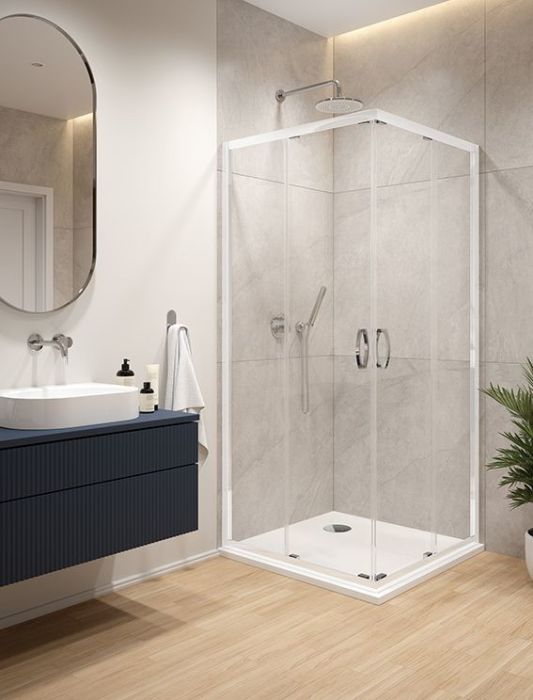 Kabina narożna kwadratowa KN/FRIS-M-80-S+B SANPLAST FRIS szkło hartowane | 602330205001400