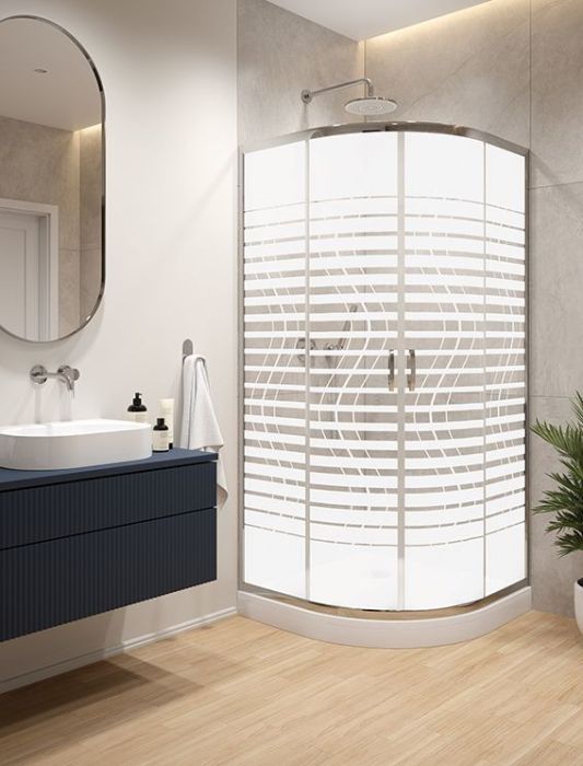 Kabina narożna półokrągła kpl-KP4/FRIS-b-M-90-S sbW20 SANPLAST FRIS srebrny błyszczący  | 602331326038180