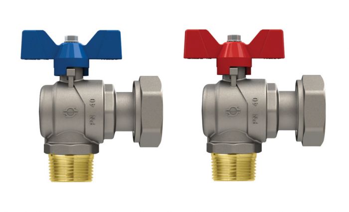 Zawór kulowy kątowy z motylkiem i nakrętką EVOLUTION GP 2240 3/4" GW x GZ