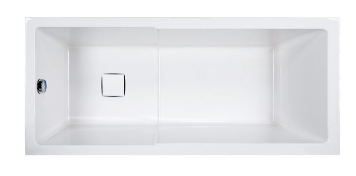 Space Line WPsp/SPACE 75x170+SP wanna akrylowa prostokątny ze strefą prysznica 1700 x 750 mm biała EW z systemem powietrznym AIC4 z zestawem odpływowym ze stelażem SP