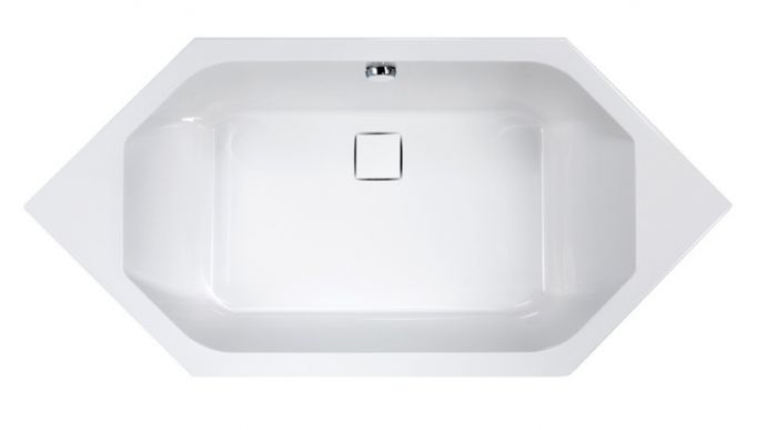 Space Line W6k/SPACE 90x190+SP wanna akrylowa sześciokątny 1900 x 900 mm biały EW system odpływowo-przelewowy, adapter z pokrywką stelaż SP
