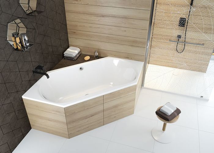Wanna akrylowa sześciokątny narożna SANPLAST Luxo W6K/LUXO 90x190+STW 1900 900 mm biała EW | 610370052001000
