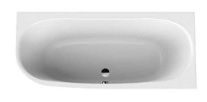 Wanna akrylowa asymetryczny przyścienna SANPLAST Luxo WAPse-kpl-mb/LUXO 1600 750 x 600 mm biała EW | 610370105001000