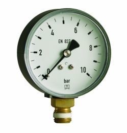 Manometr grzewczy w obudowie z tworzywa ABS HZ 63 rad 0-4 bar, klasa 2,5