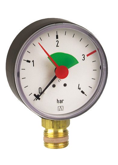 Manometr grzewczy w obudowie z tworzywa ABS HZ 63 rad 0-4 bar, klasa 2,5