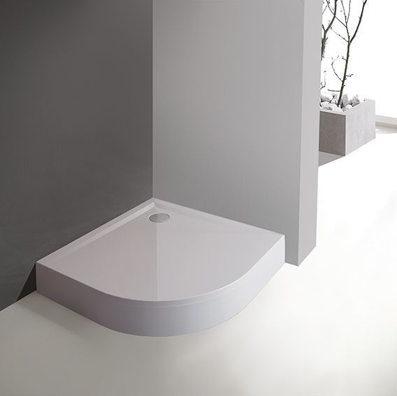 Brodzik mineralny półokrągły SANPLAST Space Mineral BP-M/SPACE 80x80x1,5 800 /10800 /1030 /10cm szary mleczny | 645290042055002