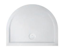 Brodzik mineralny półokrągły z powierzchnią strukturalną 90 x 110 x 1.5 cm SANPLAST Structure Mineral B-M/STRUCTURE 100x200x1,5 z syfonem z pokrywką | 645290045051000