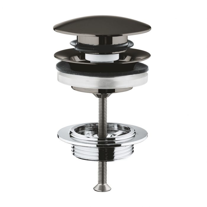 Zawór okrągły odpływowy zamykany brushed hard graphite GROHE 1 1/4" | 65807AL0