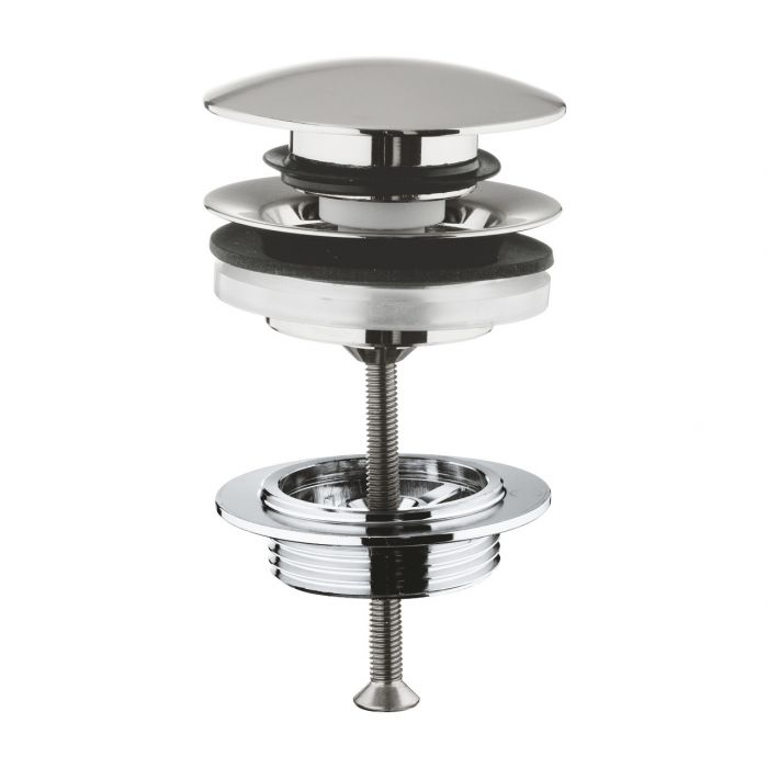 Zawór okrągły odpływowy zamykany stal nierdzewna do umywalek z przelewem GROHE 1 1/4" | 65807DC0