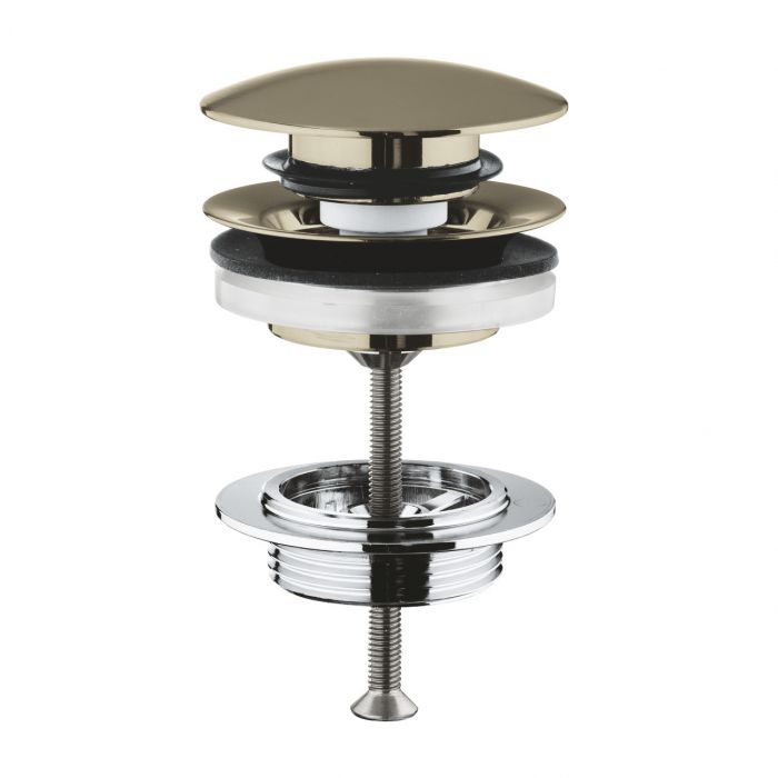 Zawór okrągły odpływowy zamykany brushed nickel do umywalek z przelewem GROHE 1 1/4" | 65807EN0