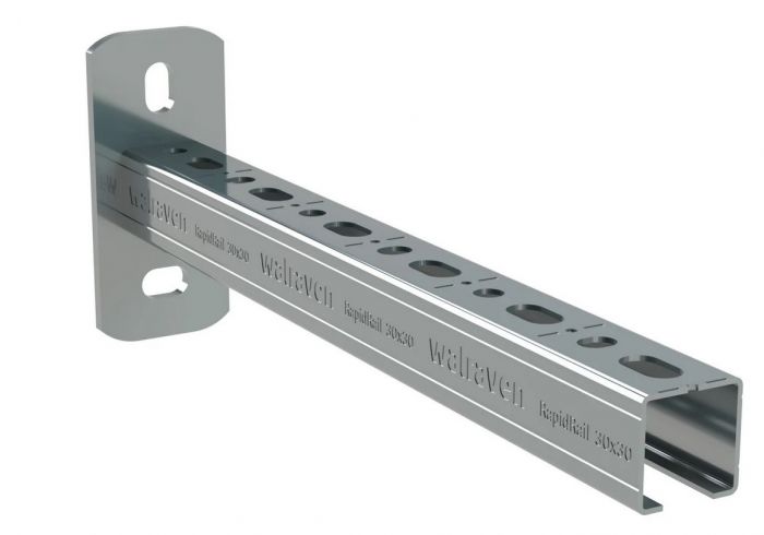 Konsola ścienna stalowa, ocynkowana elektrolitycznie RapidRail 200 mm 30 x 15 mm